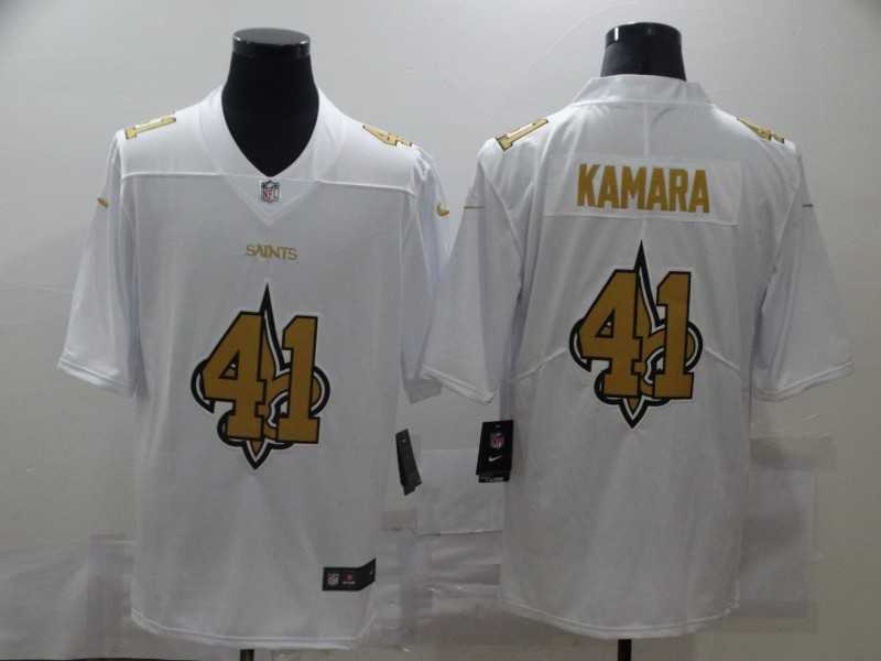 Nike Saints 41 Alvin Kamara White Shadow Logo Limited Jersey,We sell and wholesale Nike Saints 41 Alvin Kamara White Shadow Logo Limited Jersey on line form chian!